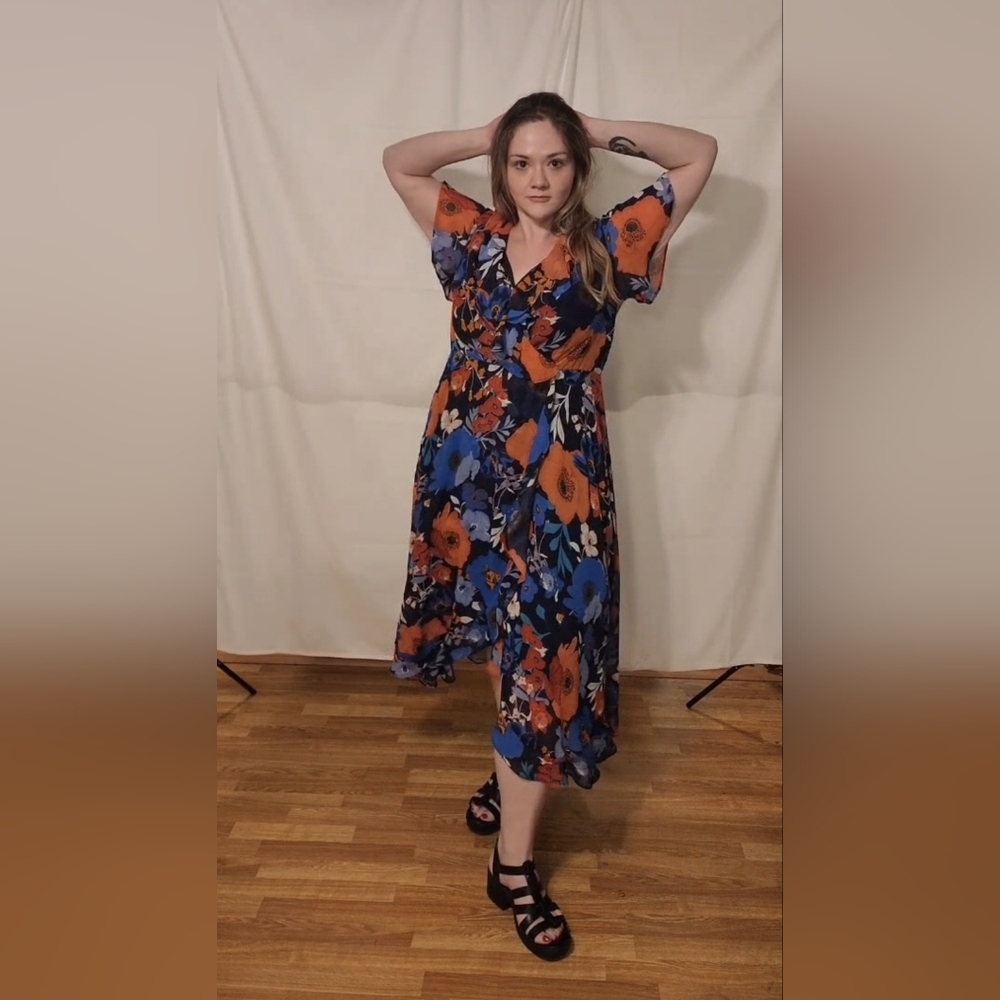 Lane Bryant Vibrant Floral Midi Dress